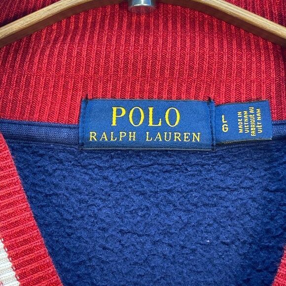 Ralph Lauren Multicolor Letterman Polo New York Fleece Varsity Jacket Large - Picture 3 of 11